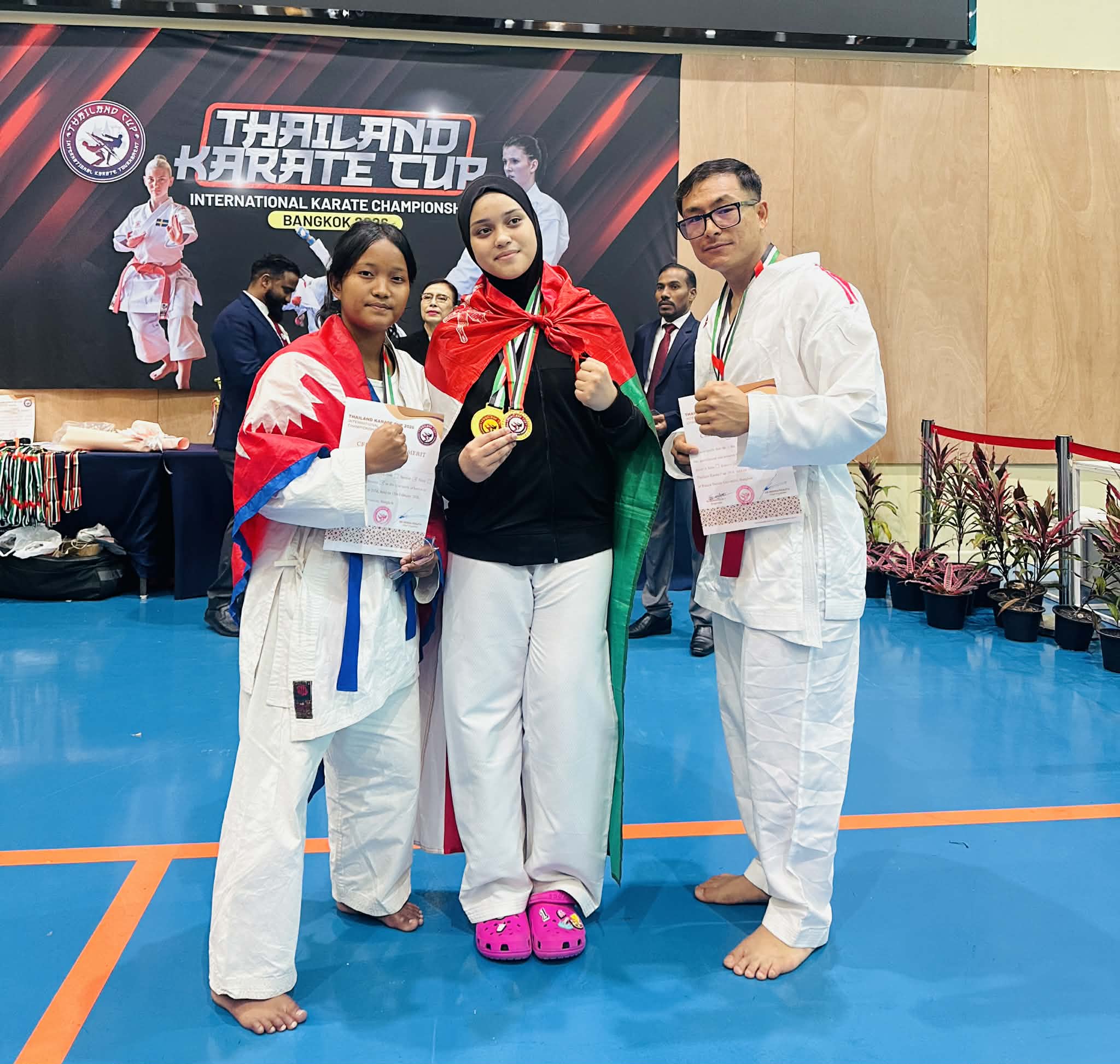 थाइल्याण्ड करातेमा सिन्धुपाल्चाेकका मिङमारलाई स्वर्ण, निरमायालाई रजत पदक